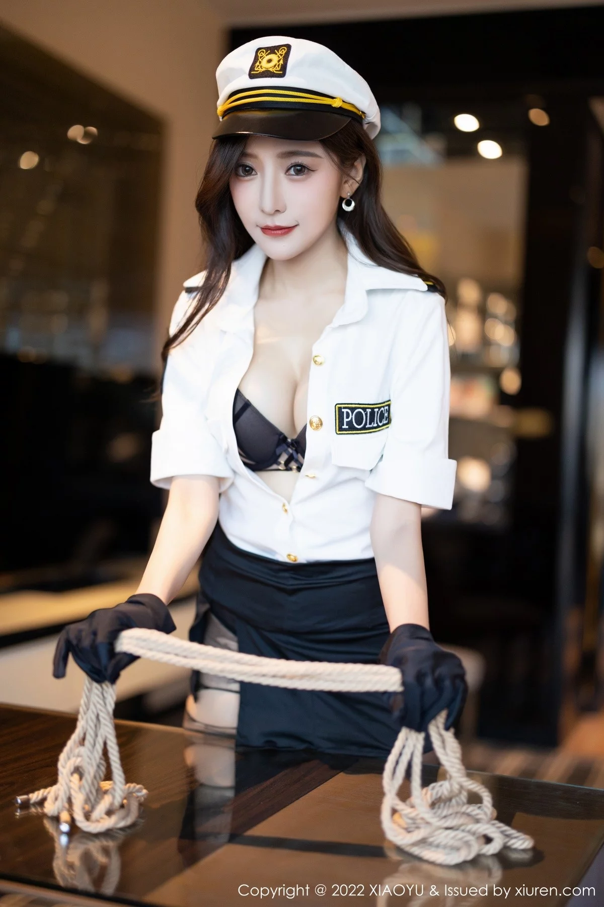 Xrmnw.Com[XiaoYu画语界]Vol.867_女神王馨瑶yanni韩国女警官制服露蕾丝内衣配破烂黑丝诱惑写真90P