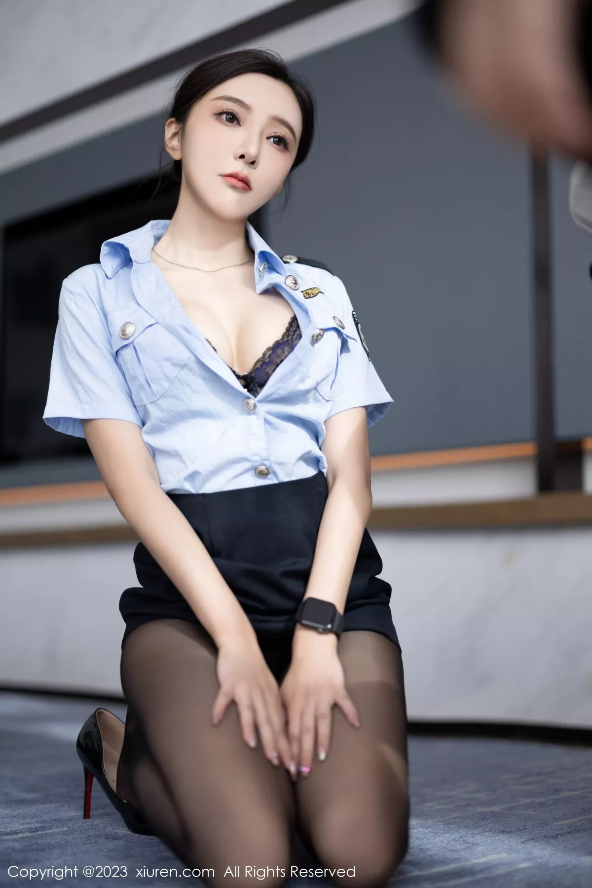 Xrmnw.Com[XiuRen秀人网]No.7340_女神王馨瑶yanni性感女警制服露黑色蕾丝内衣秀惹火身材诱惑写真82P